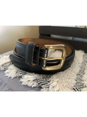 Chaps Men's Black Leather Belt Sz 34/38 Size 42" Long x 1" Wide U93